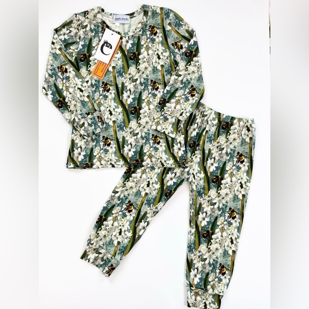 🇨🇦 Little Eyes Hyacinth Bees Bamboo Kids Two-Piece Set